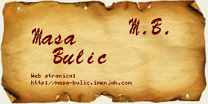 Maša Bulić vizit kartica